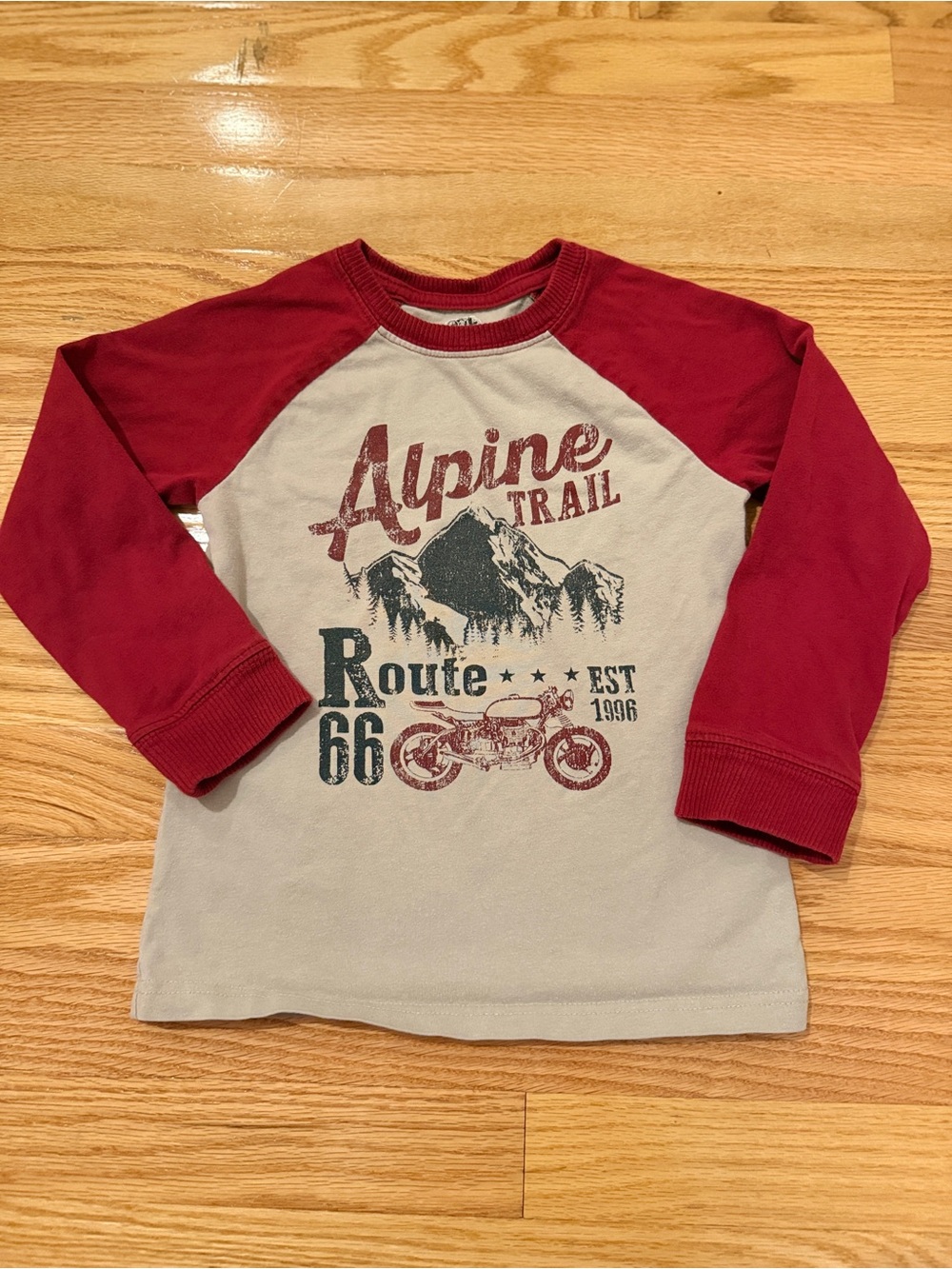 Route 66 Red and Gray Baby Top